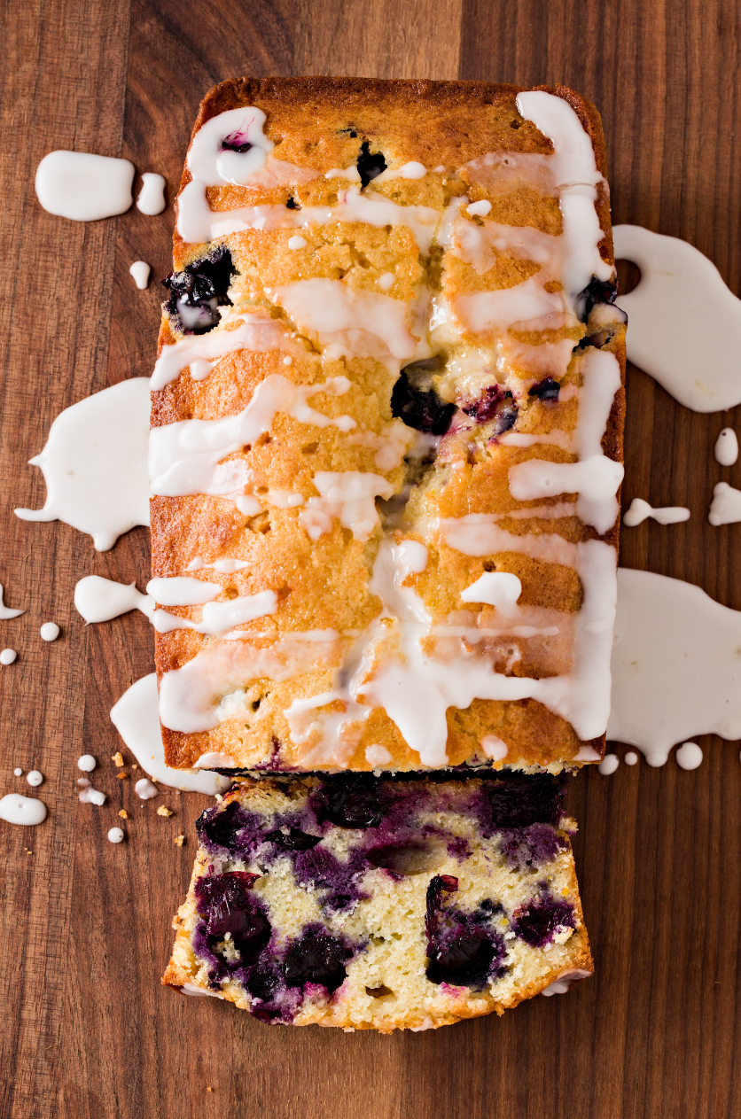 Blueberry Loaf with Lemon Glaze